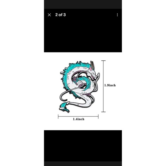 Spirited Away Anime Haku Dragon Studio Ghibli Enamel Pin Jacket Purse Backpack - Picture 7 of 7